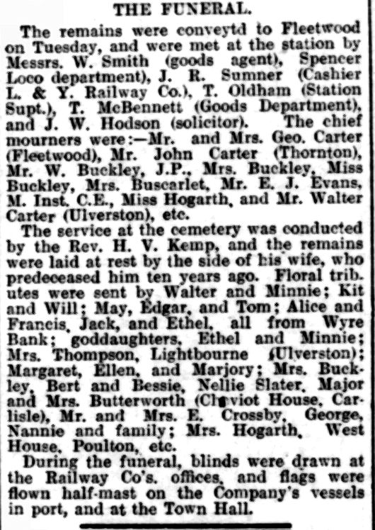 Fleetwood Chronicle, 4th August 1911