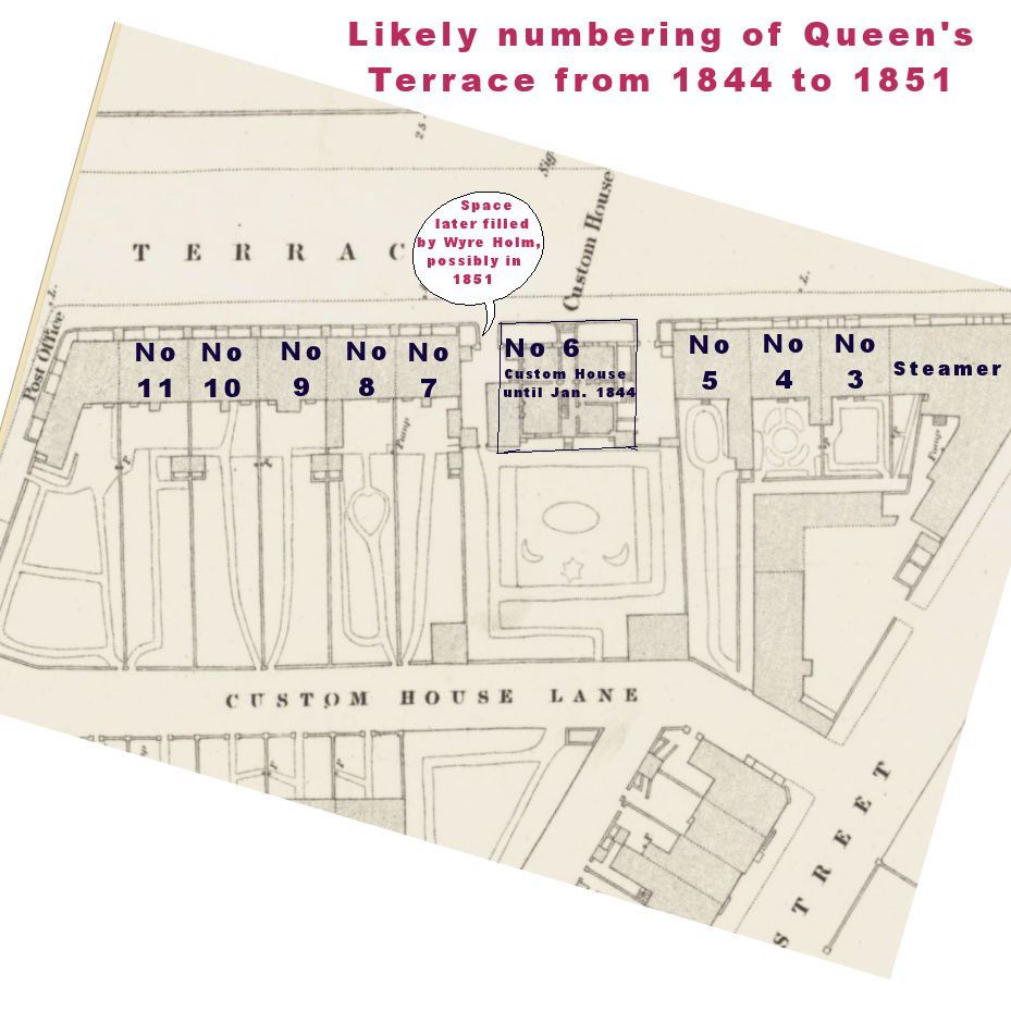 Extract from 1844 Ordnance Survey Town Map showing Queen's Terrace, Fleetwood